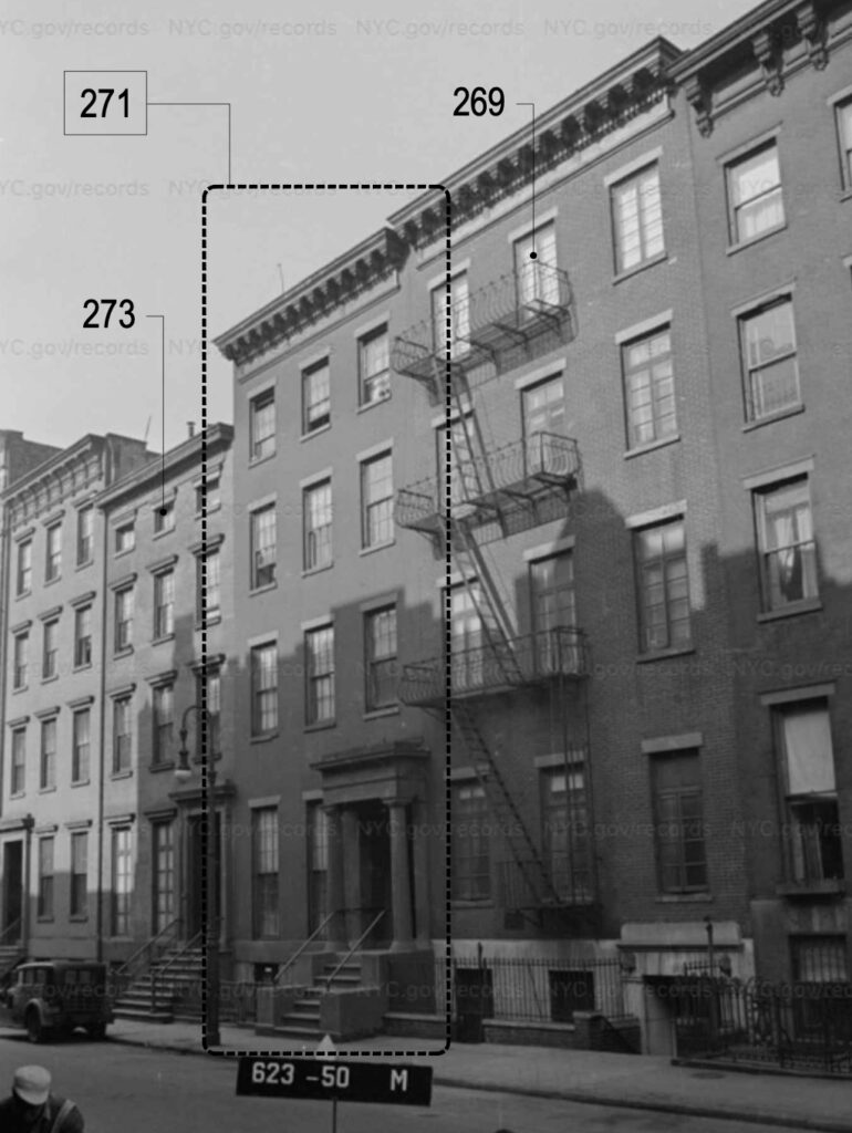 1940's tax photo of 271 West 11th Street, via LPC proposal